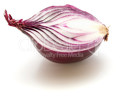 Fresh red onion isolated on white