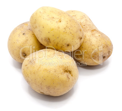 Fresh raw potatoes isolated on white