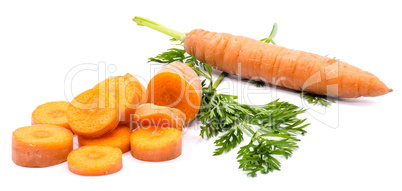 Raw carrot isolated on white