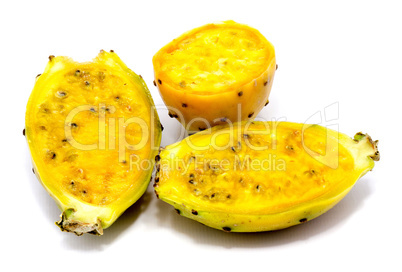 Fresh opuntia isolated on white