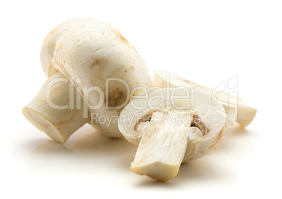 Raw champignons isolated on white