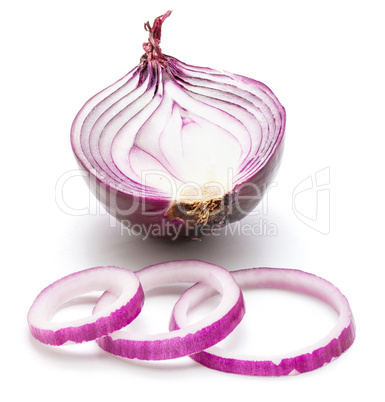 Fresh red onion isolated on white