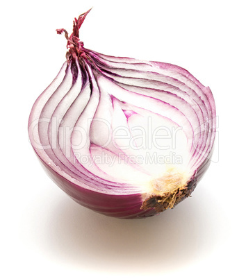 Fresh red onion isolated on white