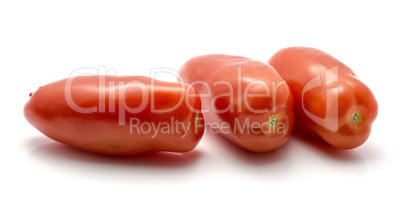 Fresh san marzano tomato isolated on white