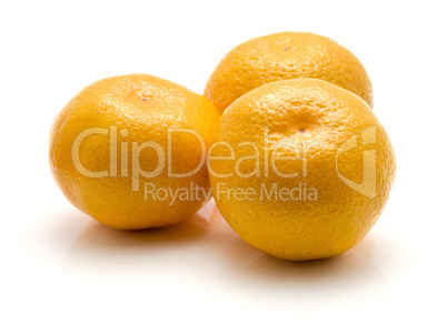 Fresh raw tangerine isolated on white