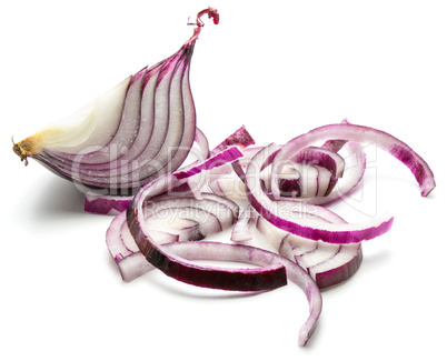 Fresh red onion isolated on white