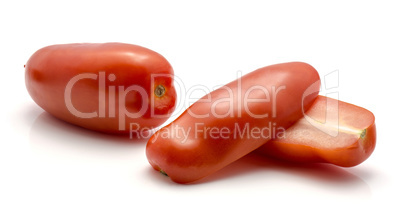 Fresh san marzano tomato isolated on white