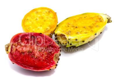 Fresh opuntia isolated on white