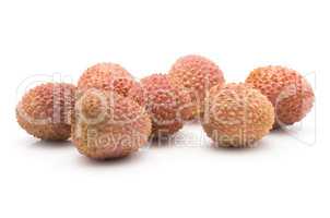 Fresh lychee isolated on white