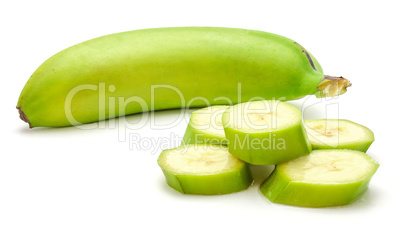 Fresh raw plantain isolated on white