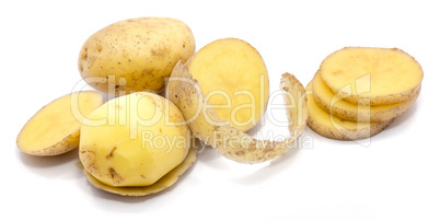 Fresh raw potatoes isolated on white