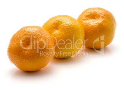 Fresh raw tangerine isolated on white