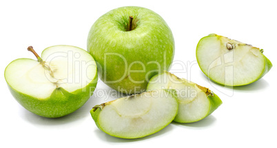 Apple granny smith isolated on white