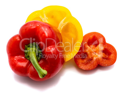 Fresh mixed paprika isolated on white