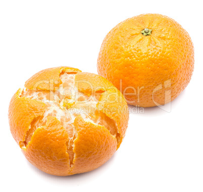 Fresh clementine isolated on white