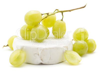 Green grape isolated on white