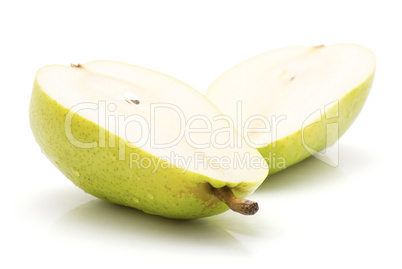 Green pear isolated on white