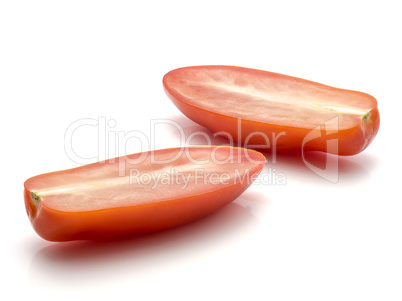 Fresh san marzano tomato isolated on white