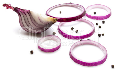 Fresh red onion isolated on white