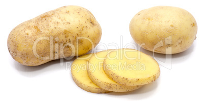 Fresh raw potatoes isolated on white