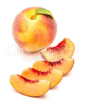 Fresh peach isolated on white