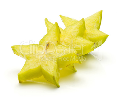 Fresh carambola isolated on white