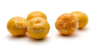 Fresh raw tangerine isolated on white