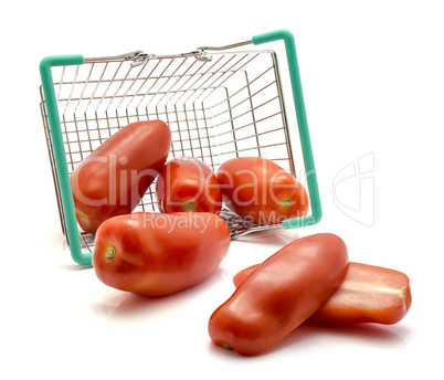 Fresh san marzano tomato isolated on white