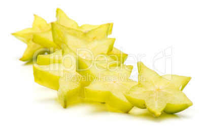 Fresh carambola isolated on white