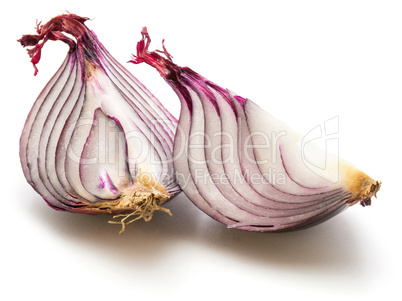 Fresh red onion isolated on white