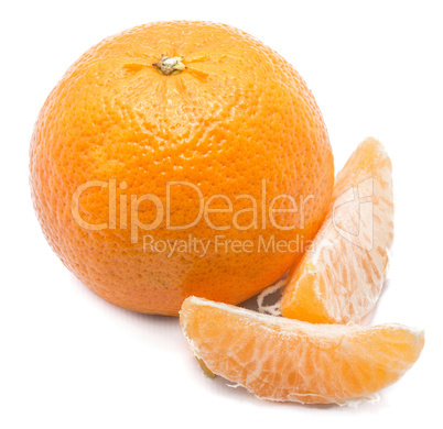 Fresh clementine isolated on white