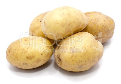 Fresh raw potatoes isolated on white