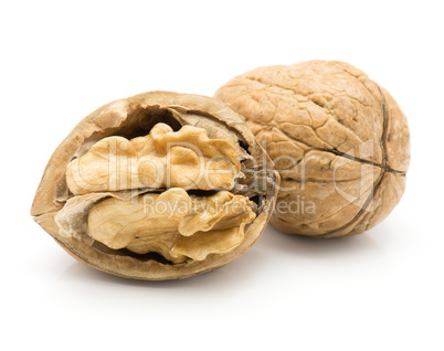 Raw walnut isolated on white