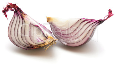 Fresh red onion isolated on white