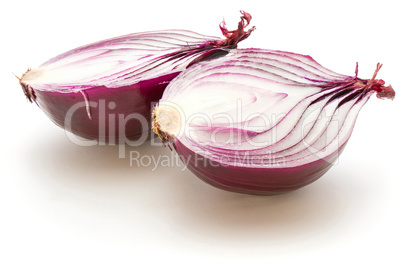 Fresh red onion isolated on white