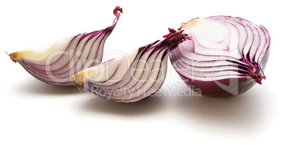 Fresh red onion isolated on white