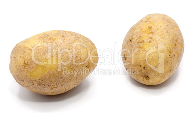 Fresh raw potatoes isolated on white