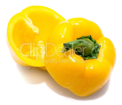 Fresh yellow paprika isolated on white Fresh yellow paprika isolated on white