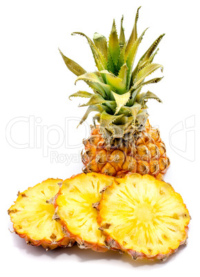 Fresh pineapple isolated on white