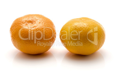 Fresh raw tangerine isolated on white