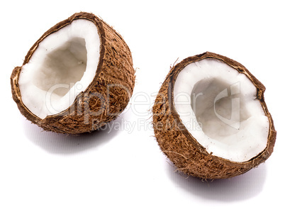 Fresh coconut isolated on white