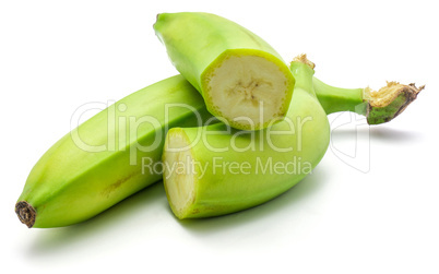 Fresh raw plantain isolated on white