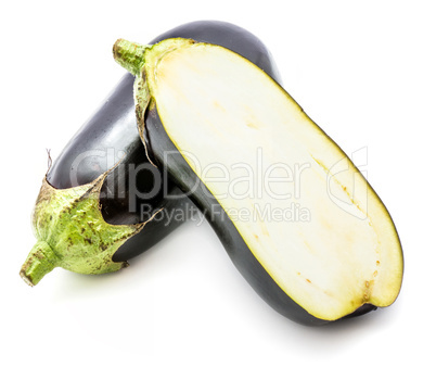 Fresh isolated eggplant on white
