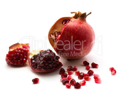 Fresh pomegranate isolated on white