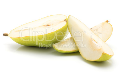 Green pear isolated on white