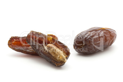 Dried date fruit isolated on white