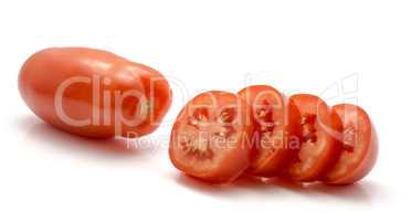 Fresh san marzano tomato isolated on white