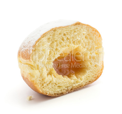 Fresh sufganiyah isolated on white