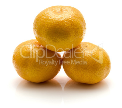 Fresh raw tangerine isolated on white