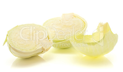 Raw white cabbage isolated on white